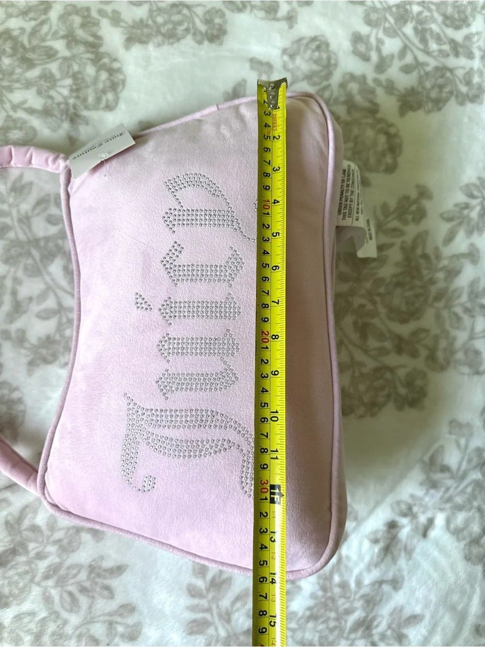 Juicy Couture Home Rhinestone Logo Purse Shaped Decorative Accent Pillow